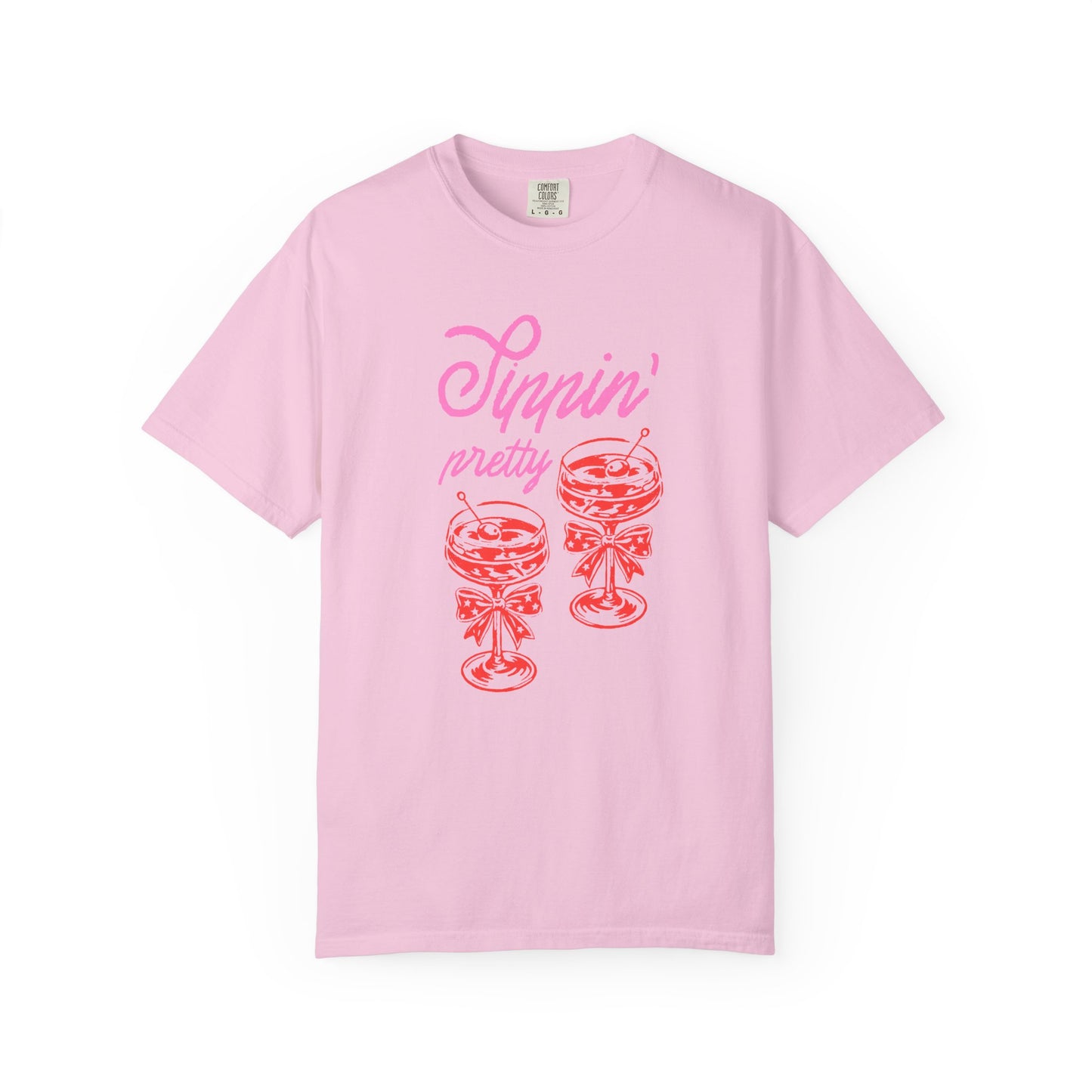 Sippin' Pretty T-Shirt, Fun Casual Wear, Summer Vibe Tee, Perfect for Parties, Gifts for Friends, Relaxed Fit Fashion