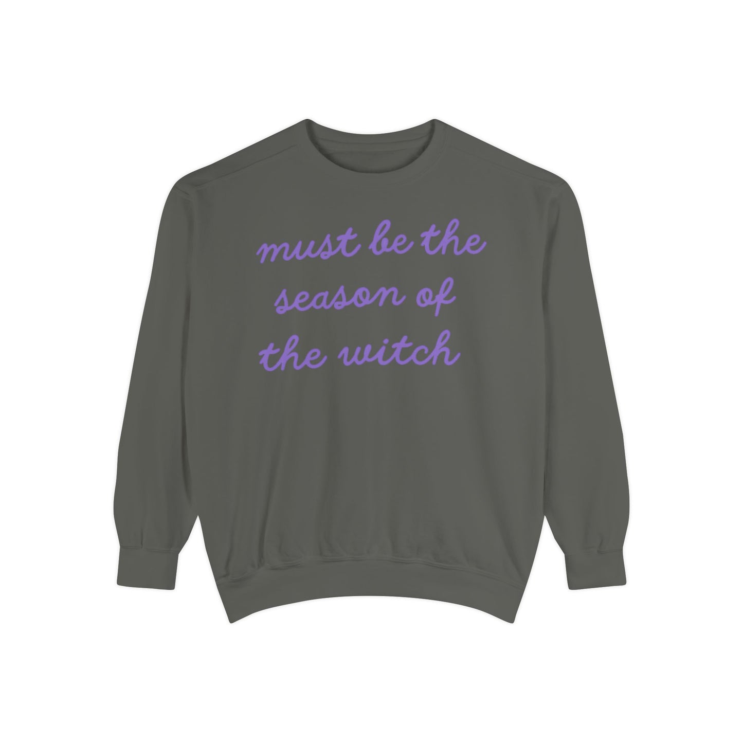 Must Be the Season of the Witch Comfort Colors® Sweatshirt – Pastel Purple Oversized Halloween Crewneck