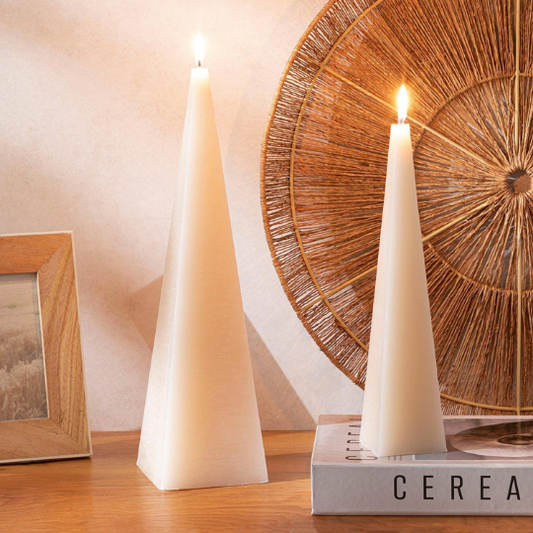 Pyramid Candle L Cream