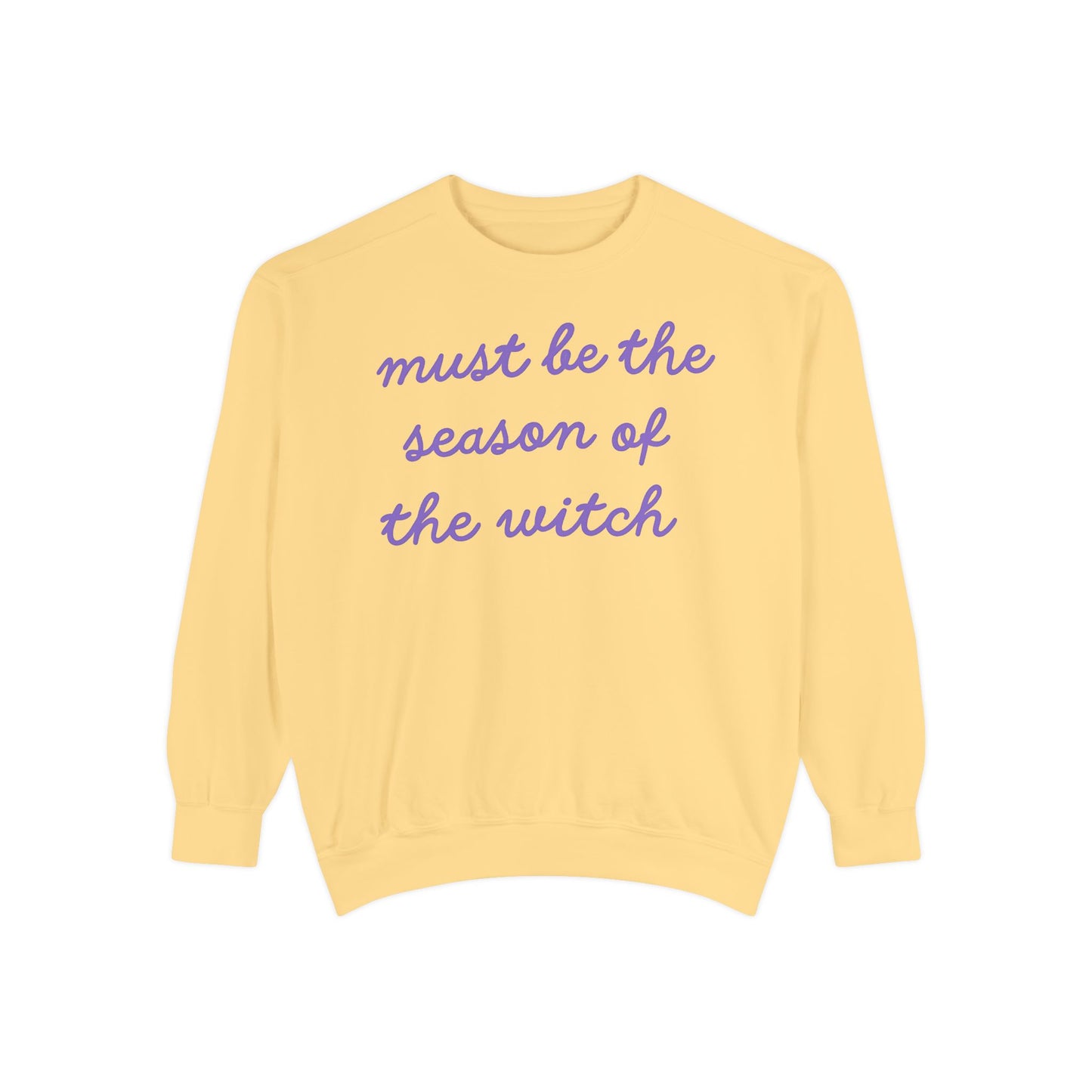 Must Be the Season of the Witch Comfort Colors® Sweatshirt – Pastel Purple Oversized Halloween Crewneck