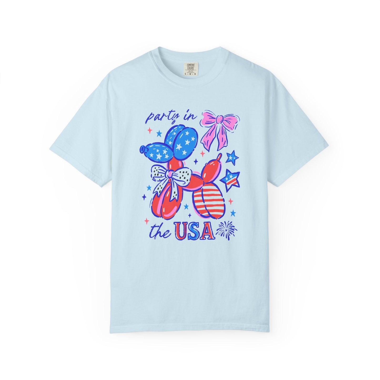 Patriotic Party T-Shirt - Unisex Garment-Dyed Tee for 4th of July, USA Independence Day, Summer Celebrations, Casual Wear, Gift Ideas
