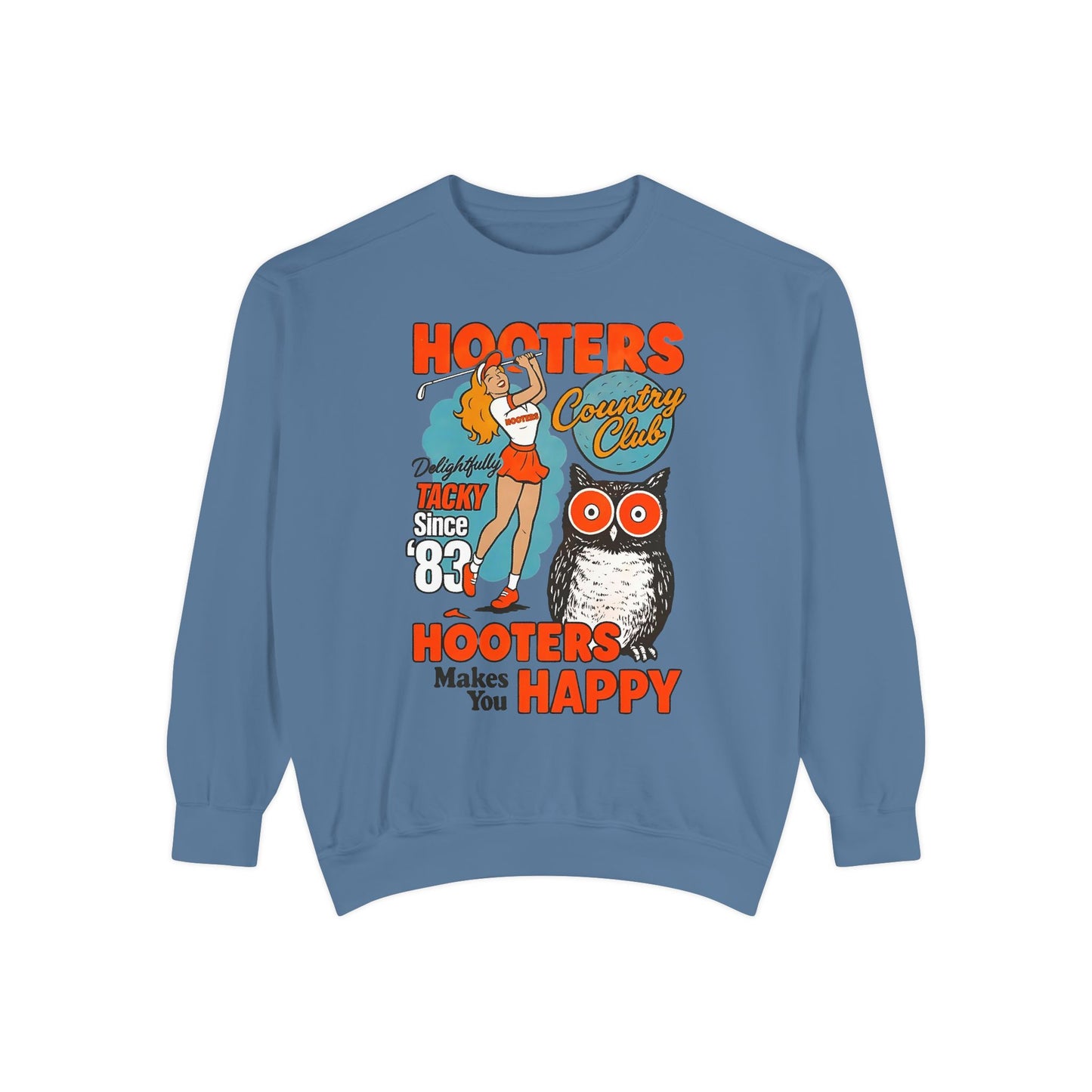 Hooters Country Club Comfort Colors® Sweatshirt – Retro Golf Graphic Crewneck