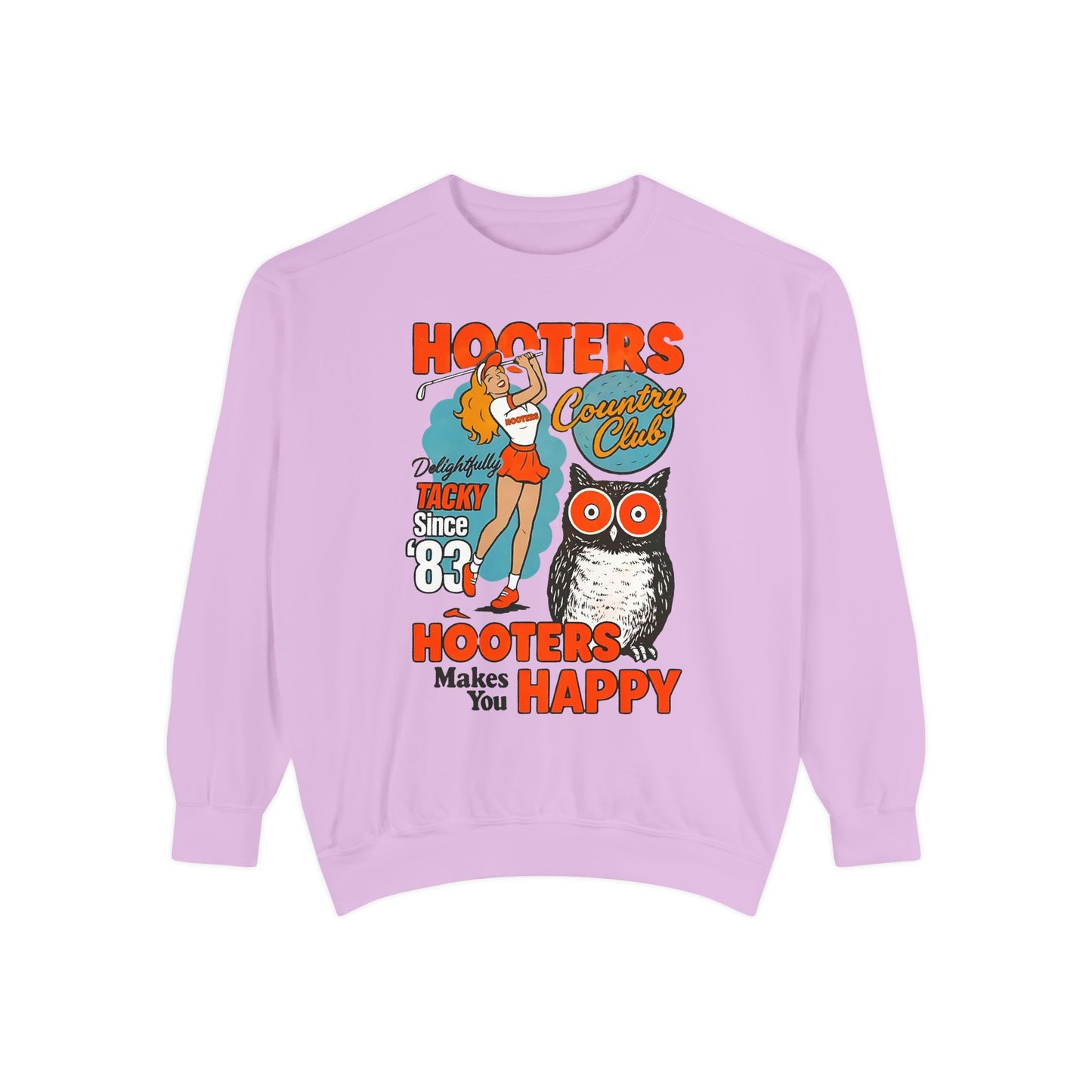 Hooters Country Club Comfort Colors® Sweatshirt – Retro Golf Graphic Crewneck