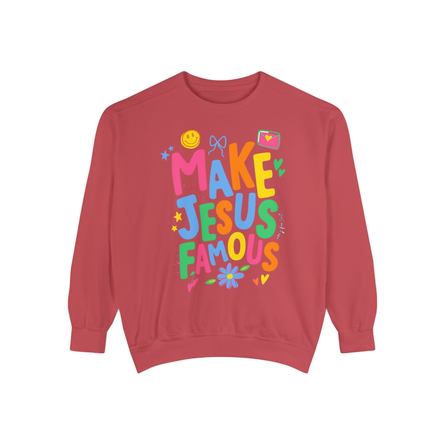 Make Jesus Famous Comfort Colors® Sweatshirt – Christian Graphic Crewneck