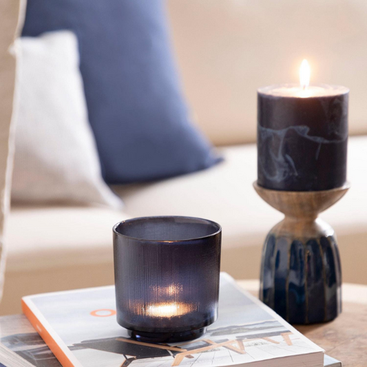 Candle Holder Dark Blue