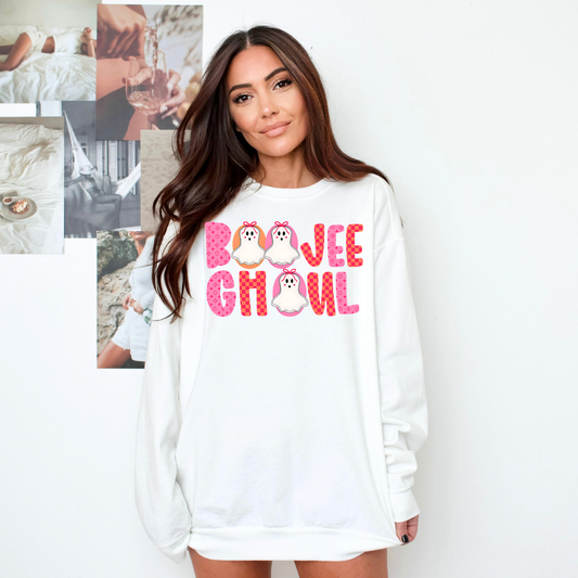 Boojee Ghoul Halloween Comfort Colors® Sweatshirt – Cute Pink Ghost Crewneck