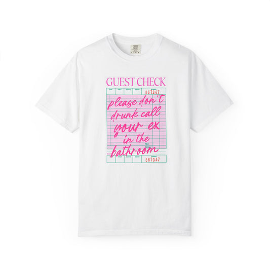 Guest Check Humor T-Shirt | Fun Gift for Friends, Quirky Graphic Tee, Casual Wear, Birthday Present, Restaurant Theme Apparel