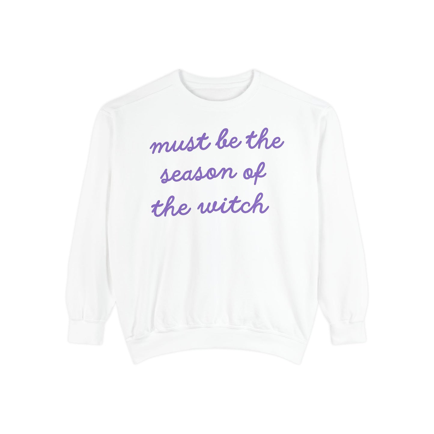 Must Be the Season of the Witch Comfort Colors® Sweatshirt – Pastel Purple Oversized Halloween Crewneck