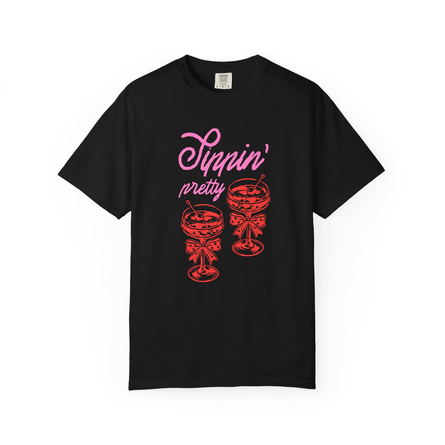 Sippin' Pretty T-Shirt, Fun Casual Wear, Summer Vibe Tee, Perfect for Parties, Gifts for Friends, Relaxed Fit Fashion