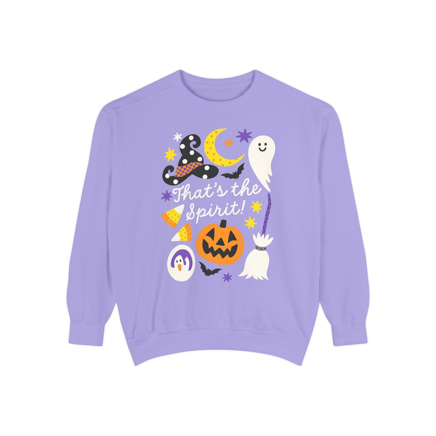 That’s the Spirit! Comfort Colors® Sweatshirt – Pastel Halloween Ghost & Pumpkin Oversized Crewneck