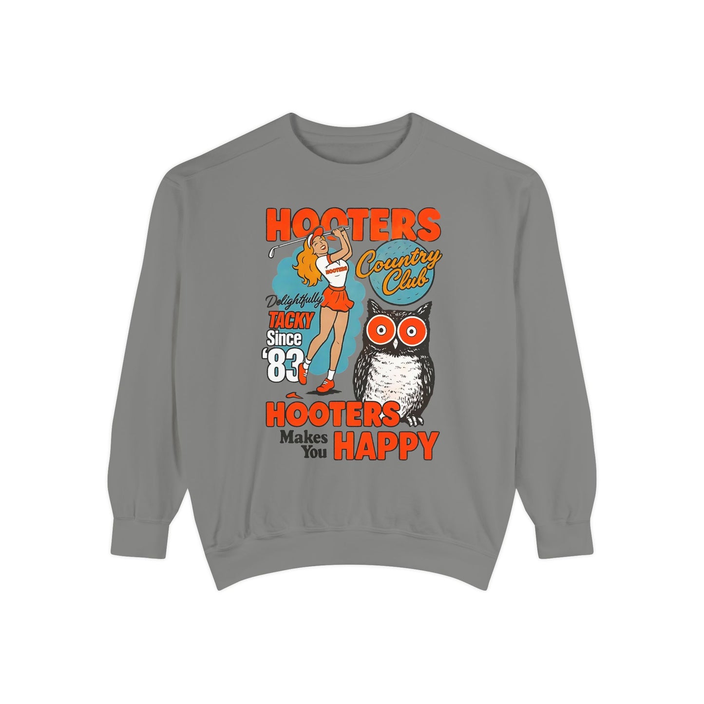 Hooters Country Club Comfort Colors® Sweatshirt – Retro Golf Graphic Crewneck